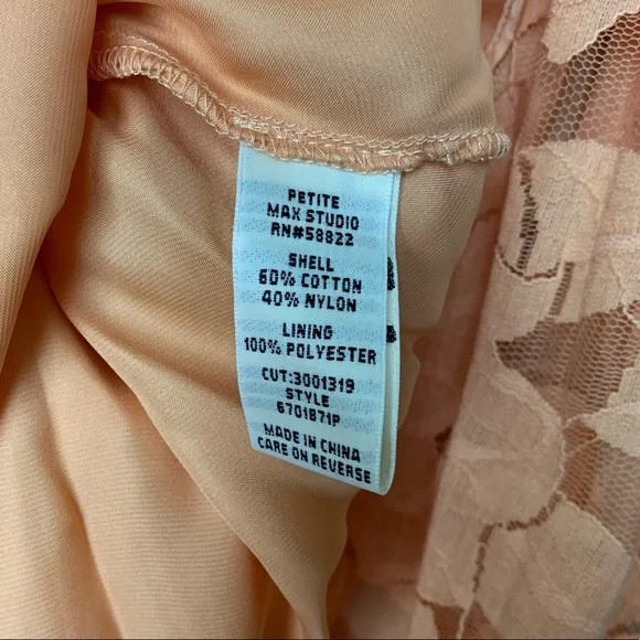 Max Studio high neck peach lace Babydoll cottagecore sleeveless tank Sz SP boho - Picture 8 of 9
